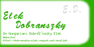 elek dobranszky business card